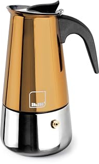 IBILI - Cafetera express Moca Cupra, 4 tazas, 185 ml, Acero Inoxidable, Apto para inducción
