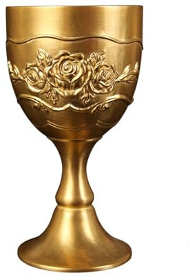 SUPBEI Kelch Kelch Gold Kommunionbecher Messing Weinglas Opfergabe für Die Kirche Heiliger Gral Becher Verwendung für Eine Altardekoration Robustheit,Small