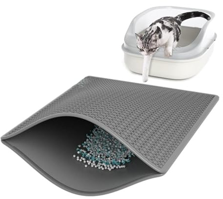 Katzenstreu Matte, Katzenklo Matte, Katzenzubehör, Katzen Zubehör, Katzentoiletten & Zubehör, Katzenmatte Katzenklo, Wurf Tray Mat Wasserdichte Doppelschicht Honigwaben Design Wurf Box Mat (Schwarz)