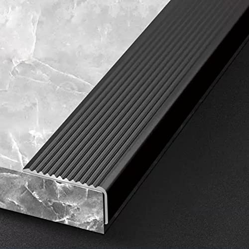 SHENJIA Metal Stair Nosing Protector, 4cm Wide Step Edge Trim Strip Non-Slip Door Drip Edge Reducers for Elderly Children Pet Safety