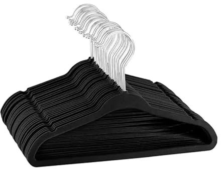 GLADIC Kleiderbügel 28 cm/11,0 Zoll beflockter Kleiderbügel für Kinder, Rutschfester Kunststoff-Kleiderbügel, Reise-Kleiderbügel, beflockter Kleiderbügel, Hosenständer Coat Hanger
