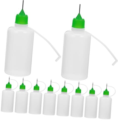 OKUMEYR 12stücke Teiliges Präzisions-nadelflaschen Für Klebstoff Und Öl Mit Transparentem Design Und Langlebigen Quetschflaschen Für Kontrollierte Dosierung Bei Diy Handwerk Und Malerei
