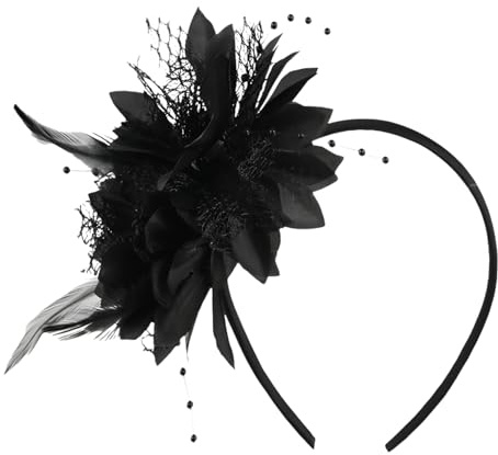 Feder Haarreif mit Künstlichen Blumen, 1920er Feder Haarschmuck Stirnband, Fasching Kopfschmuck Damen, Haarreif Fasching, Fascinator Haarreifen Damen für Karneval Cocktail Hochzeit Cosplay Party