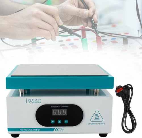 Chynalys 600W Soldering Hot Preheat Soldering Station with LED Digital Temperature Display, Hot Air Soldering Station 946C Electronic Hot Plate Preheating Station for PCB SMD Heating Work