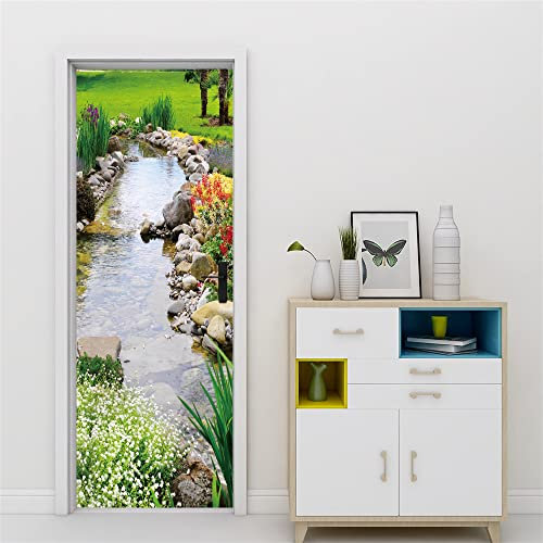 3D Türtapete 70x200 Türaufkleber Selbstklebend Türfolie Poster Fototapete Türbilder Türtattoos Wasserdichte Tür Stickers für Kinderzimmer Wohnzimmer Badezimmer Natürliche Landschaft