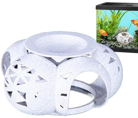 Generisch Fischhaus für Aquarium, Fischtankhaus | Unregelmäßige poröse Betta -Höhle | Multifunktionale Landschaftsgestaltung, Garnelenhaus, weißes Aquariumdekor für Wasserkreaturen
