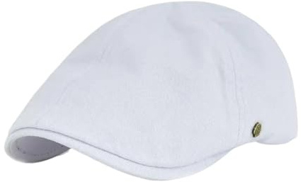 Bérets plats en coton lierre printemps été hommes femmes solide décontracté conducteur rétro homme femme, Blanc., L