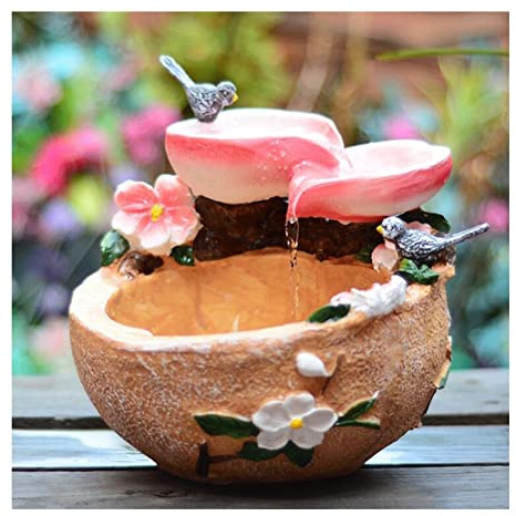 Tabletop Fountain Bird Flower and Bowl-shaped Indoor Desktop Fountain Small Waterfall for Office Relaxation and Home Desktop fountain (Color : A)