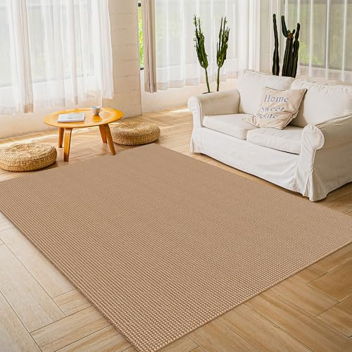 HOMEK Woven Area Rug, 240×300cm Non Slip Rubber Backed Living Room Rug, Modern Indoor Rugs, Washable Cotton Indoor Floor Carpet for Living Room, Bedroom, Dining Room, Entryway