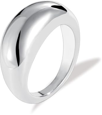 ALEXCRAFT Anelli Donna Acciaio Inossidabile Anello A Fascia Argento Donna Fedine Taglia 12