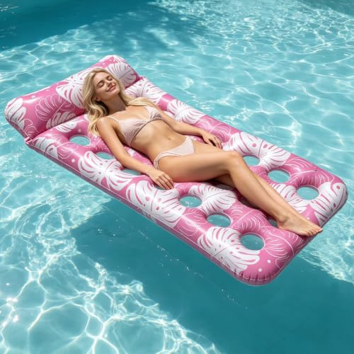 Balakaka Inflatable Pool Floats Lounger 165 * 85CM, Pool Inflatables Keep Cool Sun Tanning Bed Thickened PVC for Adults, Floating Mat Raft Floaty Lounge Above Water for Pool, Beach, Lake