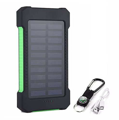 Power Bank, Caricabatterie Solare, Caricabatterie Dual USB Esterno da 80000 mAh, PowerBank Solare per Campeggio, Batteria Esterna Impermeabile, Rosso