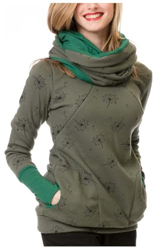 Generisch Pull de Noël pour femme enceinte et allaitement - Pull à capuche - Haut - Chemisier de grossesse, vert, M