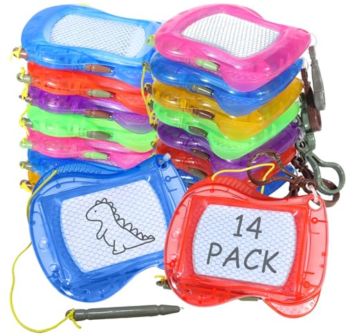 Solinorex 14 Stück Mini Maltafel Zaubertafel mit Schlüsselanhänger Kinder, Party Mitgebsel Kindergeburtstag, Klassenzimmer, Partygeschenke, Geburtstag Kinderparty Geschenktütenfüllung, Mitgebsel