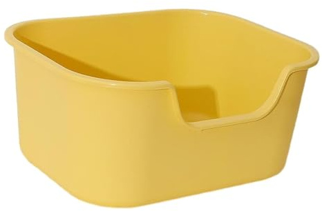 Maison de Toilette Bassin Portatif pour Animaux De Compagnie, Bac À Litière pour Chaton Anti-éclaboussures pour Petits Chatons, Lapins(Yellow)