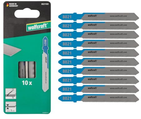 wolfcraft 8021100 - Lame de scie sauteuse, coupe fine - Lame HSS avec queue en T - Idéale pour la tôle d'acier et les métaux non ferreux - Profondeur de coupe 3 mm
