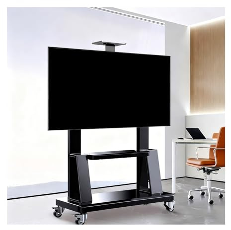 HBOOMOEM Rullbar Tv BäNk Hjul，BäRbar Rullande Tv-Vagn På Hjul，Mobil Tv-Stativ Rullande Tv-Vagn ，HöJdjusterbar, Golvmonterad, Utrustad Med 360° LåSbara Hjul.(A 32-70in)