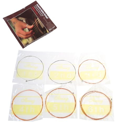 Lot de 6 cordes de guitare classiques en acier inoxydable pour guitare folk acoustique folk