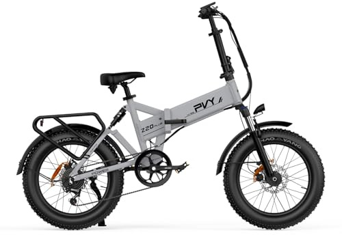 E-Bike Klapprad Elektrofahrrad mit 20 Zoll Fatbike | 48V 16,5Ah Akku 80-120km Reichweite | 250W Motor 80 Nm Drehmoment | 7-Gang hydraulische Bremsen | Dreifach-Federung | inkl. Gepäckträger - Khaki