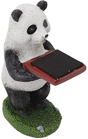 XUXHOU Klockställ i Harts Handgjord Dekorativ Displaymodell för Smyckeshållare för Hemmakontor (Panda)