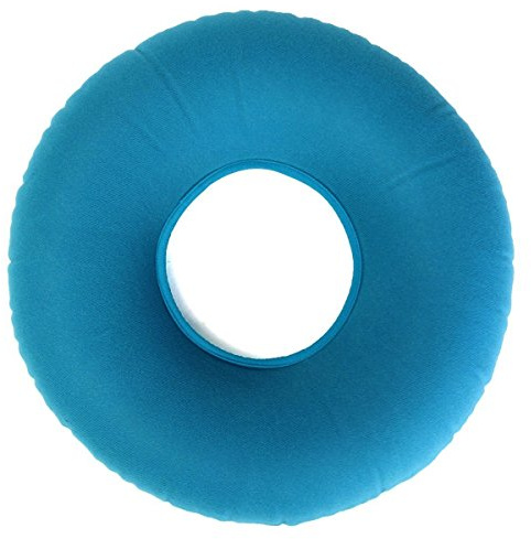 Medizinisches Hämorrhoiden-Kissen - Aufblasbares rundes Ringkissen aus Vinyl, Mit Gratis-Pumpe. Bequemes Medizinisches Kissen beugt der Dekubitusgefahr vor, ideal für Rollstühle.