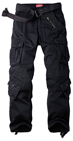 Women's Cotton Casual Military Army Cargo Combat Work Pants with 8 Pocket Black US 12