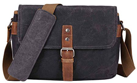 Neuleben Kameratasche Schultertasche mit abnehmbarem Kamerafach Vintage klein Umhängetasche Canvas für Damen/Herren