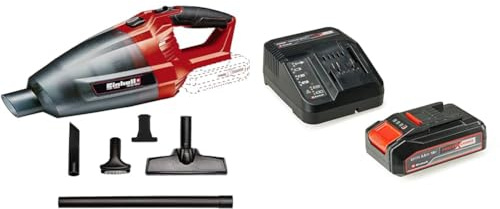 Einhell Aspirateur à main sans fil TE-VC 18 Li Solo -Système Power X-Change (Livré avec accessoires (Buse, buse à rainures...) VERSION KIT LIVRE AVEC BATTERIE ET CHARGEUR