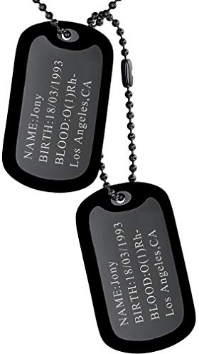 FaithHeart Personalisierter Dog Tag Anhänger mit Foto&Text Gravur Edelstahl Militärischen Erkennungsmarken Kette mit Geschenkebox