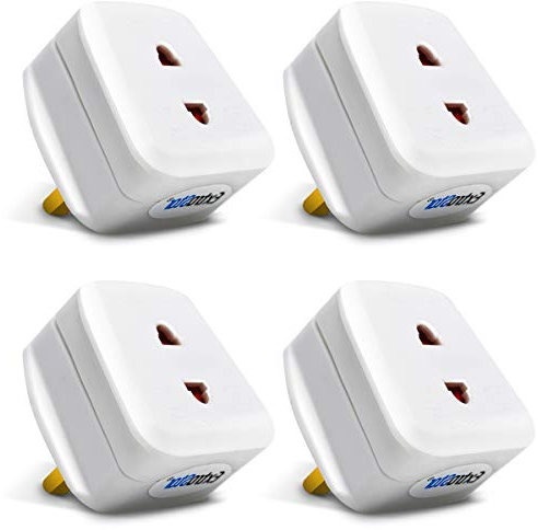 EXTRASTAR 2 Pin To 3 Pin Toothbrush Adaptor Plug UK, Shaver Socket Fuse 1A, Electric Converter for Razor Shavers, White 4 Pack