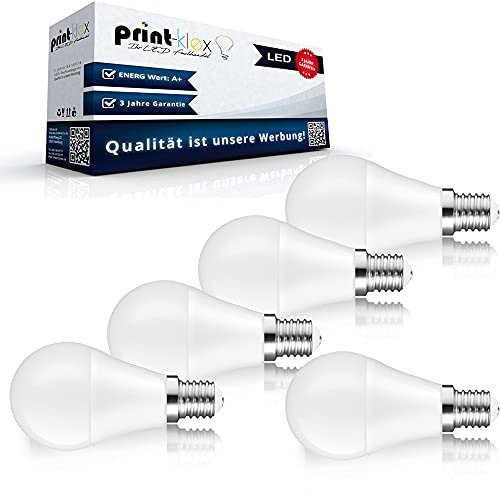 Print-Klex GmbH & Co.KG 5x LED Leuchtmittel in Birnenform A60 E14 7W 3000K Warmweiß Birne Licht Lampe Glühbirne