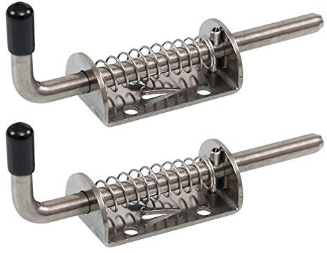 Federriegel Edelstahl 304, 2 Stücke Federriegel, Federriegel Edelstahl | Metalltürriegel, Federverriegelung, Schwerer Türriegel, für Schuppentüren, Türen, Fenster, Garagenbodenschlösser