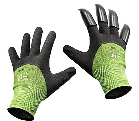 YARDSMITH Gartenhandschuhe mit Krallen Arbeitshandschuhe Beethandschuhe Graben