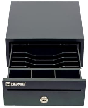 Cajonera de Dinero, Pequeño, Acero Grueso, Compartimento Extraíble para Monedas, Apertura con Llave, Almacenamiento de Efectivo, HDWR HD-KER20