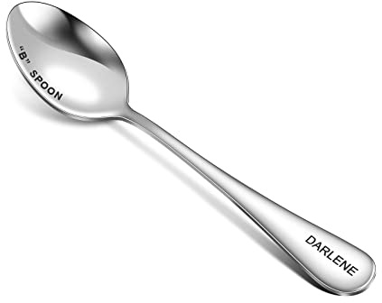 Personalisierte Löffel，OXYEFEI Custom Löffel Edelstahl Teelöffel Kaffeelöffel Einzigartiges Geschenk für Sie Dishwasher Safe Friends Family Christmas Birthday Gift