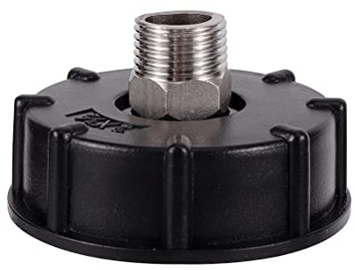FOGWOWO IBC S60X6 Adattatore per Serbatoio dell'Acqua Filettatura Grossa con Raccordo per Tubo Flessibile raccordi per beccuccio valvola in Acciaio Inossidabile (1/2 Filo Esterno)
