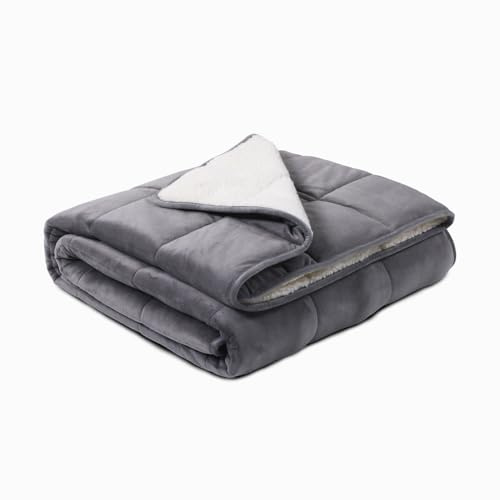 Lancashire Textiles Weighted Blanket for Stress Relief & Wellbeing - Calming & Relaxing 9.1 Kg Fleece Blanket Deep Touch Therapy - 150 x 200 cm - Ideal for All Beds & Couches