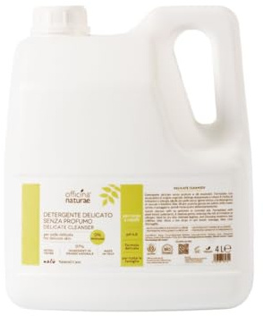 Officina Naturae | Detergente Delicato, Senza Profumo, per Corpo e Capelli, Senza Oli Essenziali, Riduce Rischio di Irritazioni o Allergie, 4l