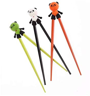 lachineuse - Bacchette cinesi Panda per bambini - 3 paia di bacchette per apprendimento - Chopsticks in legno - Animali - Sushi, Ramen, Noodles & Riso - Regalo cucina asiatica giapponese