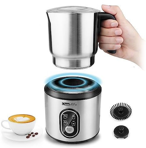 Milk Frother Machine, 4-in-1 Detachable 316 Stainless Steel Hot & Cold Electric Milk Warmer and Foam Maker with Smart Touch Control and Dishwasher Safe for Latte/Macchiato/Cappuccino/Milk Heating