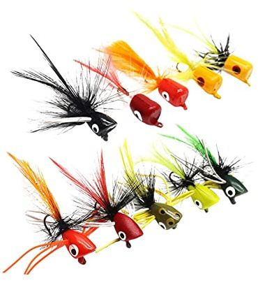 harayaa 10x Fly Fishing Popper Lure Assortment Salmon Fly Fishing LureSport, Köder, Futtermittel & Fliegen!