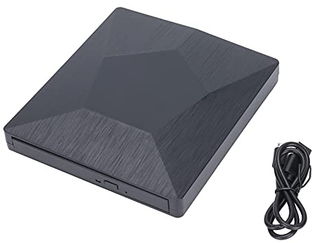 Yunseity External CD DVD Drive for Laptop, USB 3.0 and Type-C CD DVD Burner, External Optical Drive DVD CD Player for Windows XP/2000/2003/7/8/10/Vista/OS X (Black)