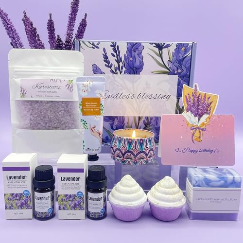 Birthday Gifts for Women, Happy Birthday Pamper Hampers Relaxation Bath Set Package for Her, Birthday Presents Gift Box for Best Friends Mum Sister Auntie Wife, Ladies Birthday Gift Set Idea