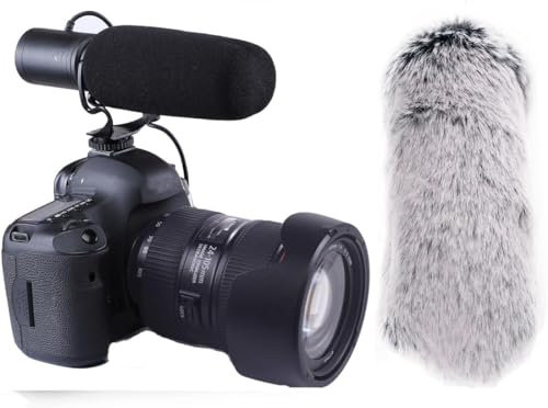 Nicama Kondensator Kardioid Mikrofon mit Windschutzscheiben-Muff, für DSLR-Kamera Nikon Canon Sony spiegellose Kamera, DV-Camcorder