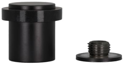 EVI Herrajes | Türstopper | Edelstahl | 24 x 30 mm | Schraubsockel | schwarz lackiert | inkl. Schraube + Klemmdübel | Mod. I-199/24X30-CBNG