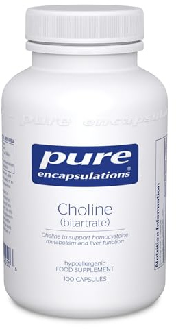 Pure Encapsulations Choline (Bitartrate) - for a Normal Liver Function & Metabolism - Supplement with high-dose Choline - 100 Capsules