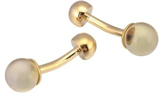 AMDXD Manschettenknöpfe Elegant, Kugel Manschettenknöpfe Herren Hochzeit, Gold Gelb Manschettenknöpfe für Anzug Hemd Hochzeit Business Graduation Gift