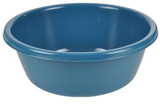 Homea, Cuenca Redonda de plástico, 4 L, D28 x 11 cm, Color Azul Pavo Real