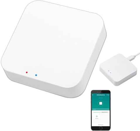 Smart Multi-Modus-Gateway: ZigBee 3.0 & Bluetooth & Mesh-Hub, App-Fernbedienung, intelligente drahtlose Smart-Home-Gateway-Sprachsteuerung über Alexa/Google Home (unterstützt NUR Tuya Smart-Geräte)