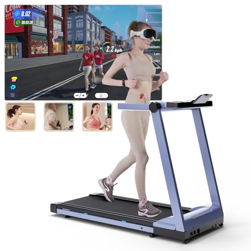 DeerRun Raceable Laufband Geeignet für High-Tech-Geräte, Laufband für Zuhause mit 158 KG Tragfähigkeit und APP-Steuerung, 2573W Treadmill Klappbar mit Trainingskursen und Multi-Runner-Rennen